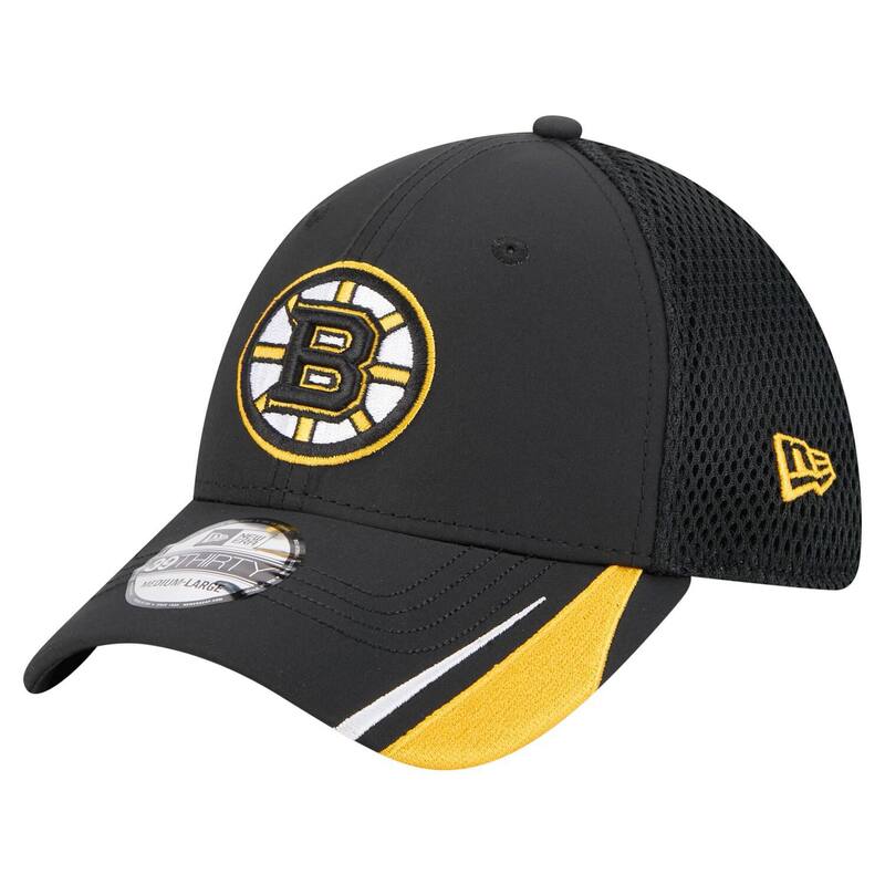 ニューエラ メンズ アクセサリー 帽子 Men's New Era Black Boston Bruins Linear Featherweight 39THIRTY Flex Hat Bsblack ブラック