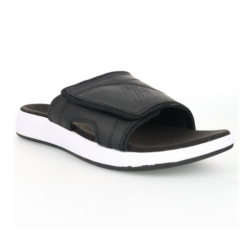 プロペット メンズ シューズ サンダル レザー Propet Emerson Men's Leather Slide Sandals Black ブラック