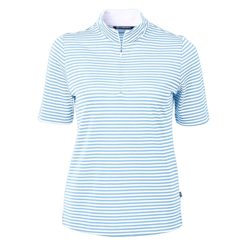 カッターアンドバック レディース トップス シャツ Cutter & Buck Virtueco Pique Stripe Recycled Womens Top Atlas ストライプ