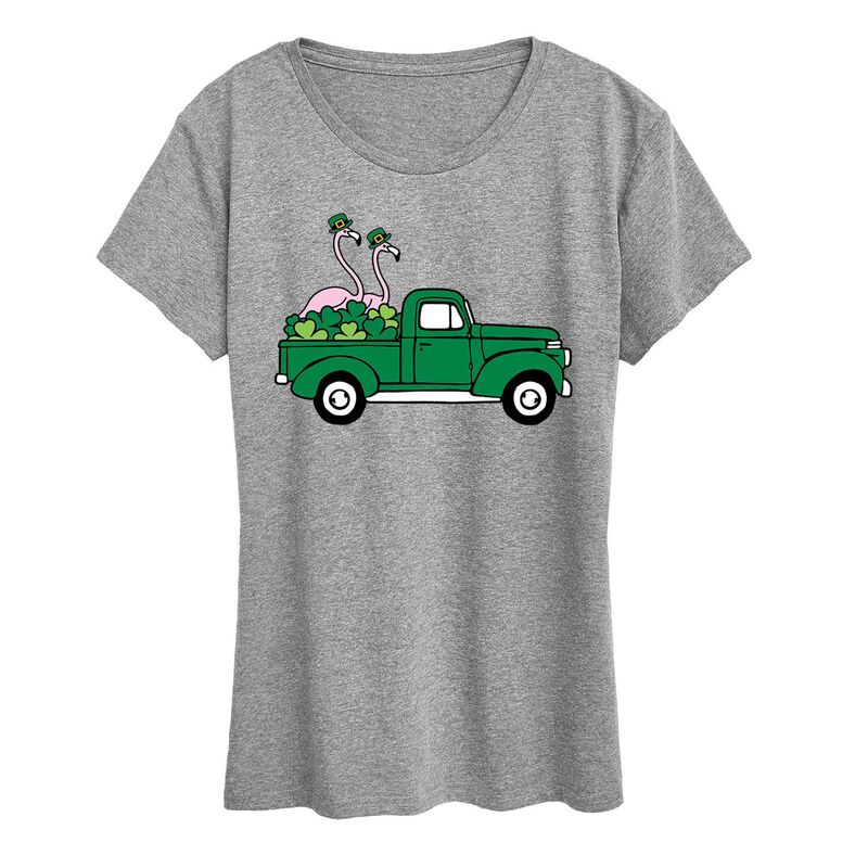 アニメキャラクター レディース トップス Tシャツ グラフィック Licensed Character Women'st. Paddy's Flamingo Truck Graphic Tee Heather Gray グレー 6,275円