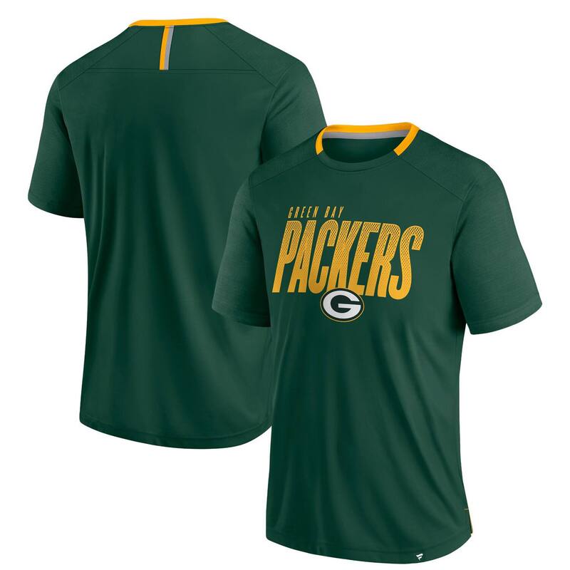 ファナティクス メンズ トップス Tシャツ Men's Fanatics Green Bay Packers Defender Fade Slant-Shirt Pkr Green グリーン