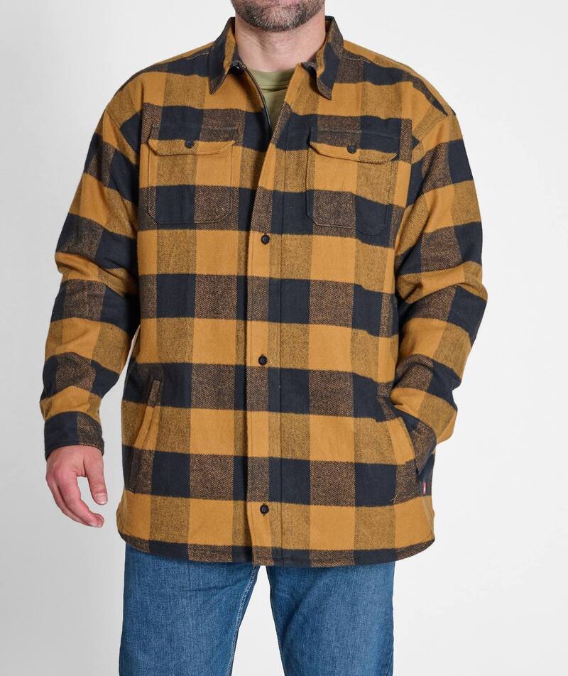 クイックシルバー メンズ アウター ジャケット・ブルゾン キルティング トール シャツ Big & Tall Quiksilver Men's Quilted Flannel Shirt Jacket Bone Brown ブラウン|ReVida 店
