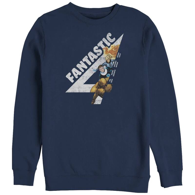 マーベル メンズ トップス ティーシャツ トール フリース グラフィック Big \u0026 Tall Marvel Fantastic Four Team Graphic Fleece Navy 米国海軍 トップス-メンズファッション-Tシャツ・カットソー
