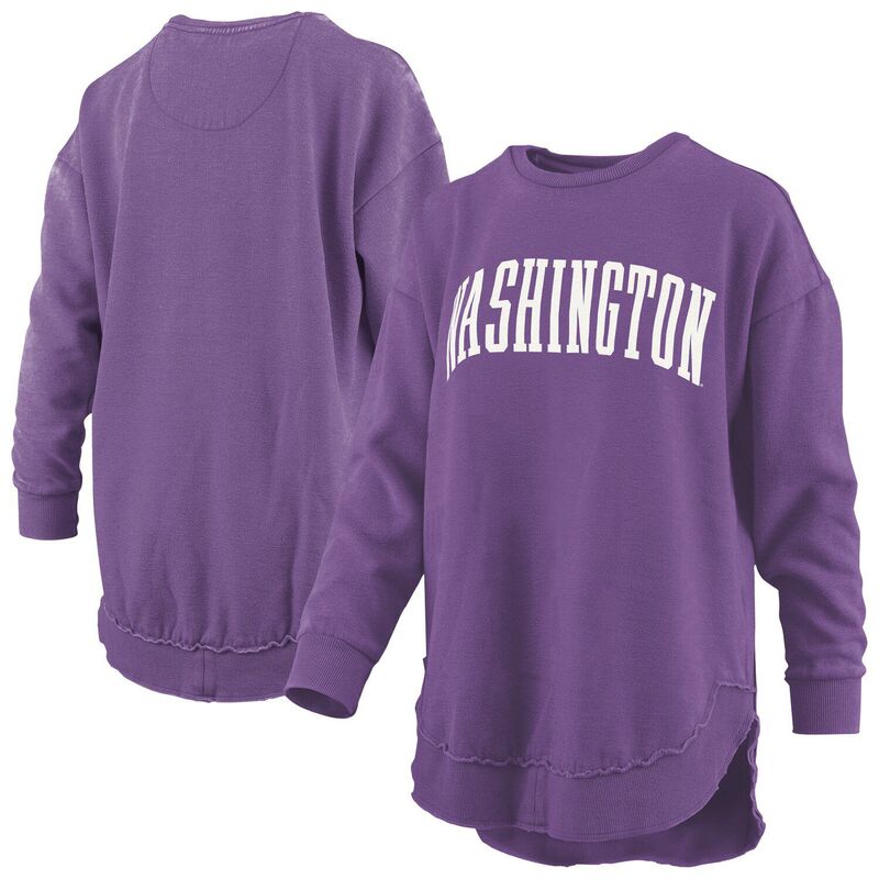 プレスボックス レディース トップス Tシャツ ヴィンテージ スウェット フリース Women's Pressbox Purple Washington Huskies Melange Poncho Vintage Fleece Long Sleeve Pullover Sweatshirt Wsh Purple パープル