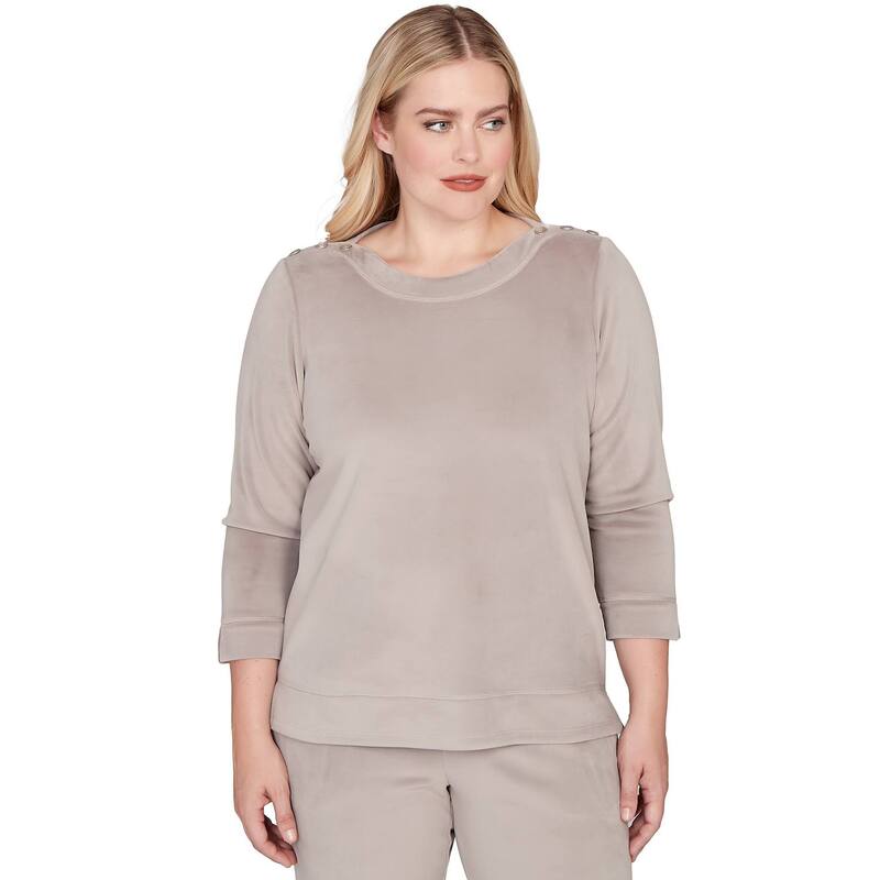 アルフレッド ダナー レディース トップス Tシャツ Women's Alfredunner Luxe Shoulder Button Topebble