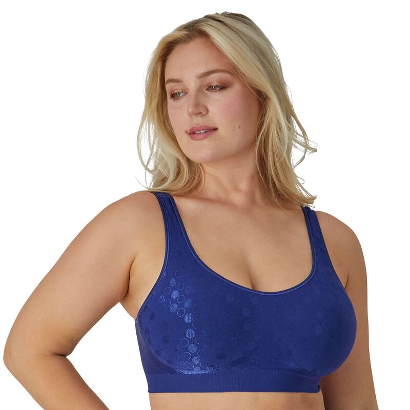 バリ レディース アンダーウェア ブラジャー Bali Comfort Revolution Shaping Wireless Bra DF3488 Navy Dot ネイビー｜ReVida 店