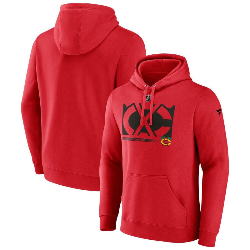 ファナティクス メンズ トップス Tシャツ フリース パーカー Men Fanatics Red Chicago Blackhawks Fleece Pullover Hoodie Hwk Red レッド