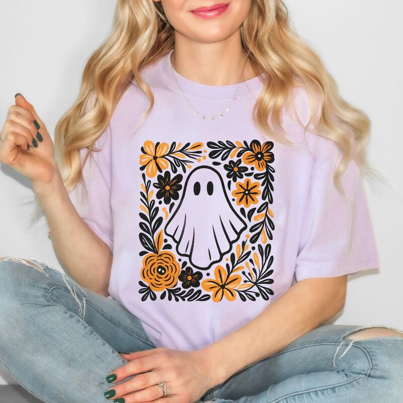 Simply Sage Market レディース トップス ティーシャツ お花柄 お花 Simply Sage Market Ghost Floral Orange - Womens Garment Dyed Tee Orchid オレンジ色 Tシャツ・カットソー-レディースファッション-トップス
