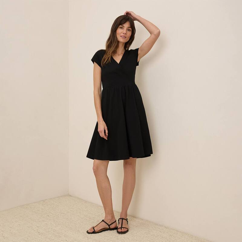 パクト レディース トップス ワンピース Pact Fit & Flare Crossover Dress Black ブラック