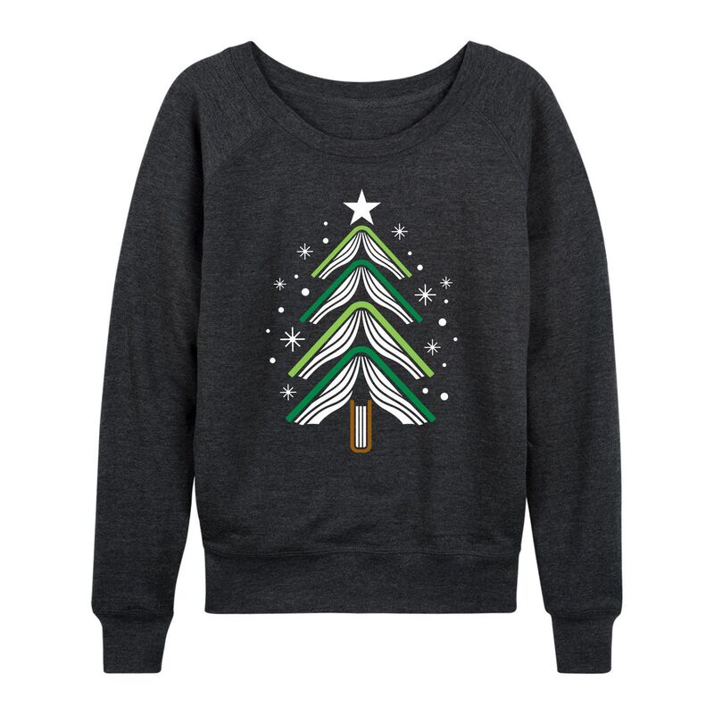 アニメキャラクター レディース トップス Tシャツ パイル Licensed Character Women's Book Christmas Tree French Terry Long Sleeve Tee Heather Charcoal チャコール