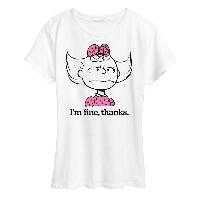 アニメキャラクター レディース トップス Tシャツ グラフィック Licensed Character Women's Peanutsally Fine Thanks Graphic Tee White ホワイト
