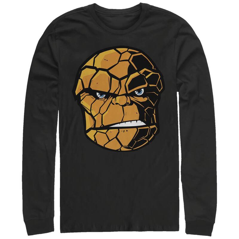 マーベル メンズ トップス Tシャツ グラフィック Men's Marvel Fantastic Four The Thing Head Long Sleeve Graphic Tee Black ブラック