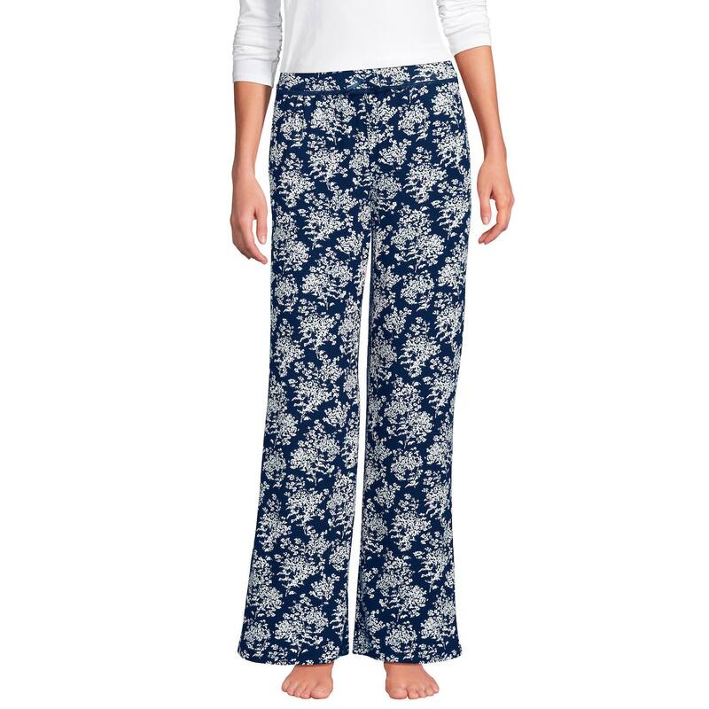 ランズエンド レディース アンダーウェア ナイトウェア パンツ Women's Lands' End Pointelle Pajama Pants Deep Sea Ikat Floral