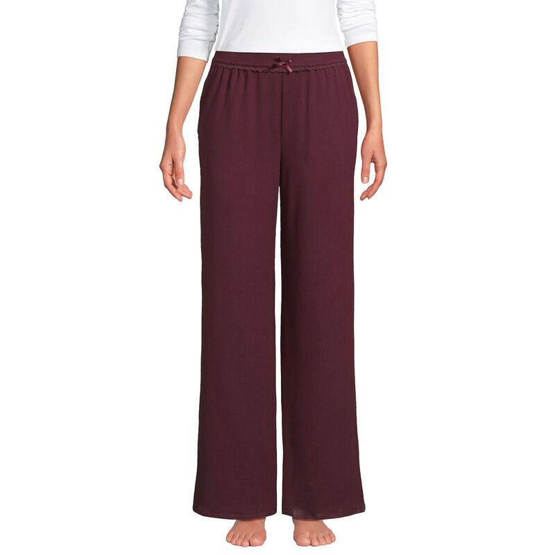 ランズエンド レディース アンダーウェア ナイトウェア パンツ Women's Lands' End Pointelle Pajama Pants Lush Burgundy バーガンディ