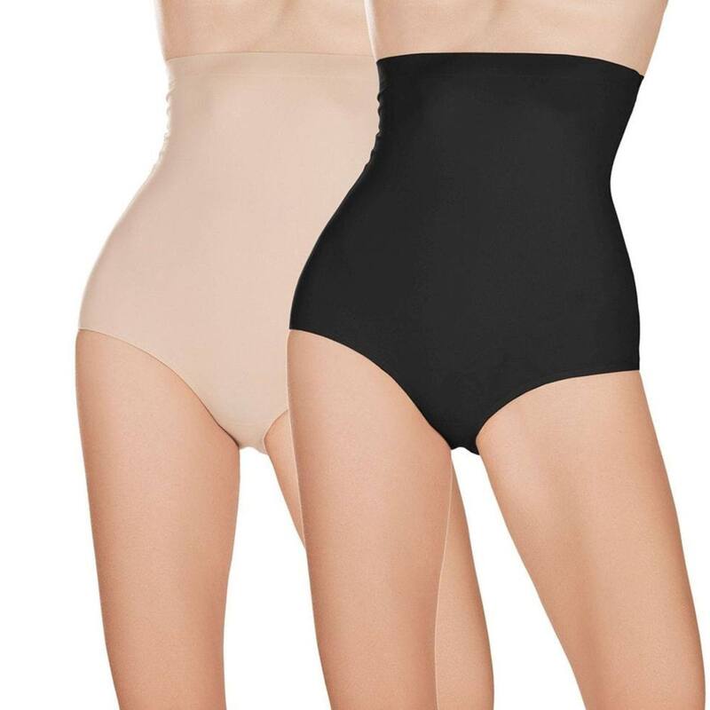 メモイ レディース アンダーウェア パンツ ハイウエスト MeMoi 2 Pack Extra High-waisted Bonded Brief Beige Black ブラック