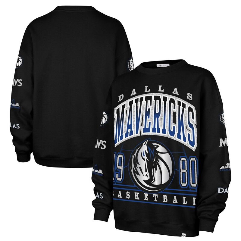 フォーティセブンブランド レディース トップス プルオーバー 汗水 47 Brand Women\u0027s \u002747 Black Dallas Mavericks 2025/26 City Edition Go Big Oversized Sweatshirt Mav Black 黒いこと