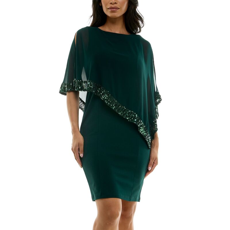 ニナレオナルド レディース トップス ワンピース シフォン Women's Nina Leonard Popover Chiffon Shift Dress Rich Pine