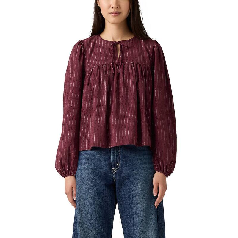 リーバイス レディース トップス シャツ 長袖 Women's Levi's Josephine Long-Sleeve Holiday Shirtawny Port 9,735円