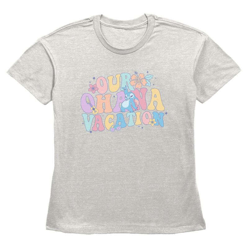 ディズニー レディース トップス Tシャツ グラフィック Disney's Lilo & Stitch Our Ohana Vacation Women's Graphic Tee White ホワイト