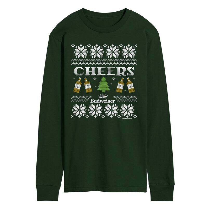 アニメキャラクター メンズ トップス Tシャツ グラフィック Licensed Character Men's Budweiser Cheers Long Sleeve Graphic Tee Forest Green グリーン｜ReVida 店