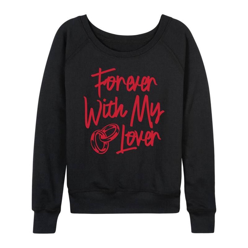 アニメキャラクター レディース トップス Tシャツ パイル Licensed Character Women's Forever With My Lover French Terry Long Sleeve Tee Black ブラック