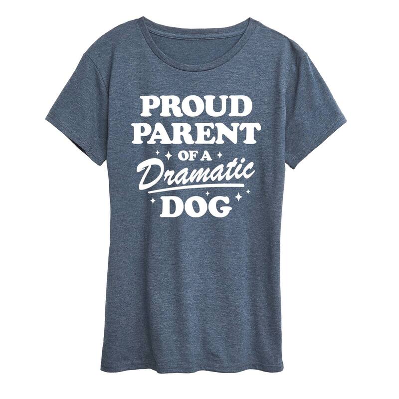 アンブランデッド レディース トップス Tシャツ グラフィック Unbranded Women's Proud Parent Dramatic Dographic Tee Heather Blue ヘザー