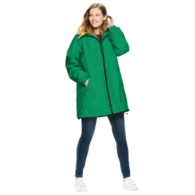 ウーマン ウィズイン レディース アウター ジャケット・ブルゾン プラスサイズ コート Woman Within Plusize Hooded Slickeraincoat Kelly Green グリーン