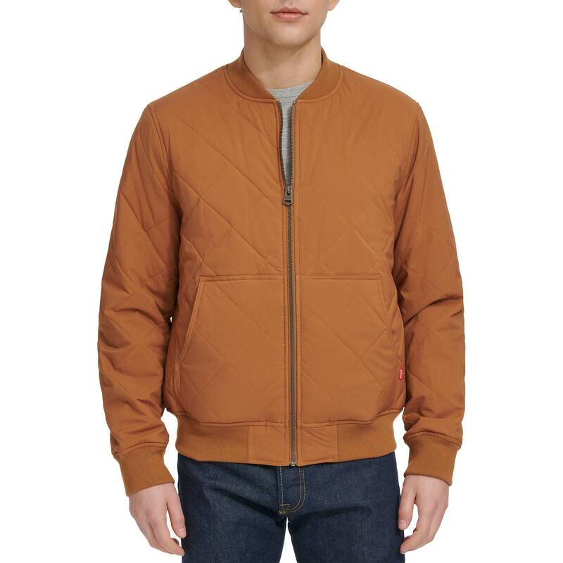 リーバイス メンズ アウター ジャケット・ブルゾン キルティング Men's Levi'stretch Quilted Bomber Jacket Brown ブラウン｜ReVida 店