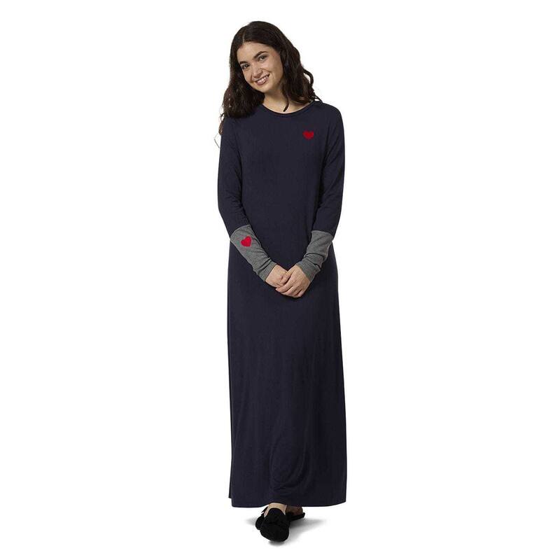 メモイ レディース アンダー御召しもの ナイト爵御召しもの MeMoi Women\u0027sweetheart Modal Blend Full-Length Nightgownavy 米国海軍