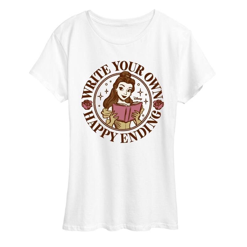 ディズニー レディース トップス Tシャツ グラフィック Women's Disney's Belle Write Your Own Happy Endingraphic Tee White ホワイト
