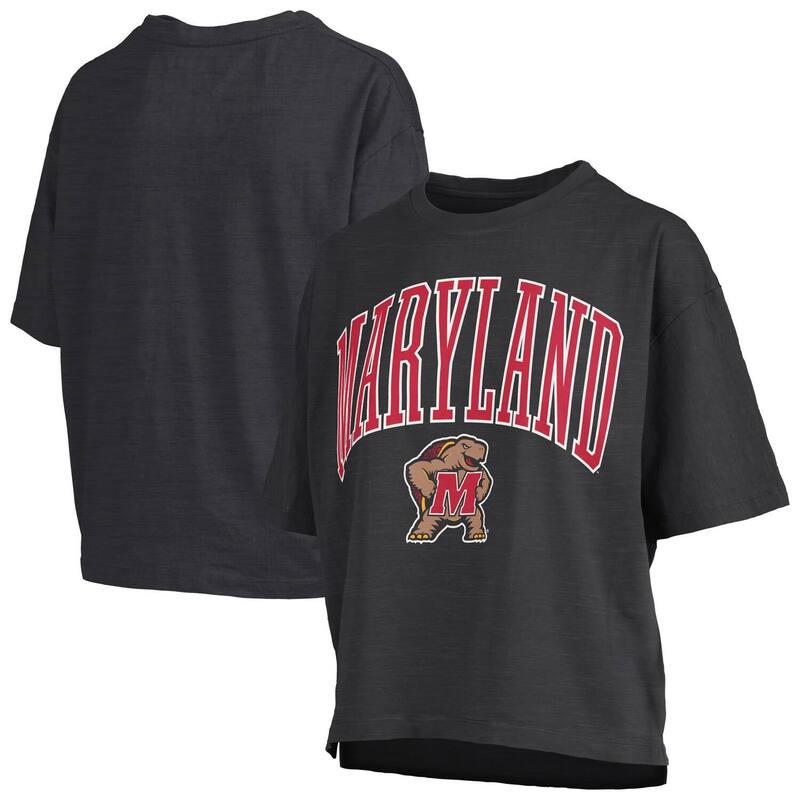 押し付けるボックス席 レディース トップス プルオーバー Women\u0027s Pressbox Black Maryland Terrapins Nelson T-Shirt Mar Black 黒いこと