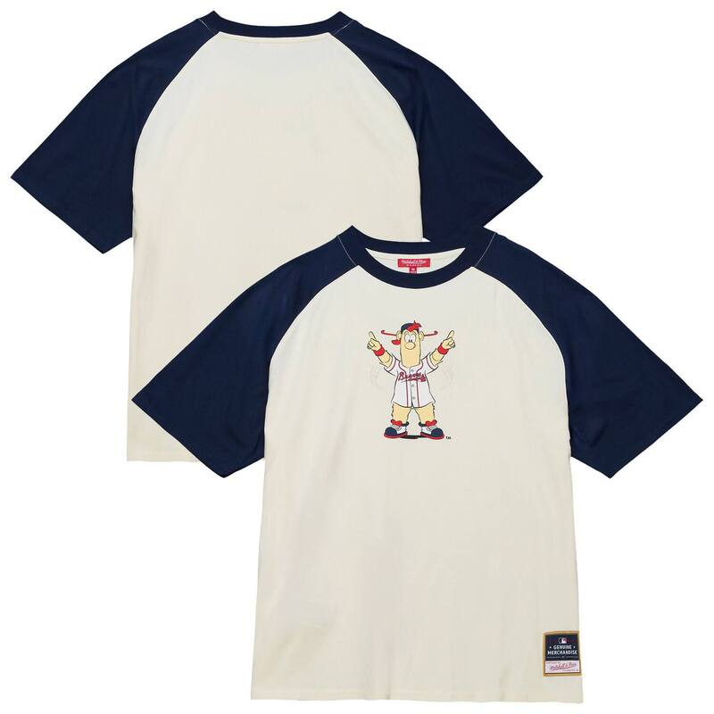 ミッチェル&ネス レディース トップス Tシャツ Women's Mitchell & Ness Cream Atlanta Braves Boyfriend Raglan T-Shirt Brv Beige ベージュ 12,195円