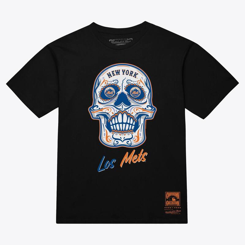 ミッチェル&ネス レディース トップス Tシャツ Women's Mitchell & Ness Black New York Metsugar Skull Boxy T-Shirt Met Black ブラック
