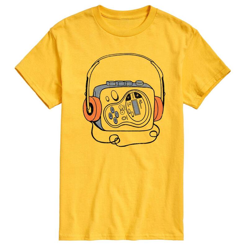 アニメキャラクター メンズ トップス Tシャツ グラフィック Licensed Character Men's Cassette Player Graphic Tee Yellow イエロー