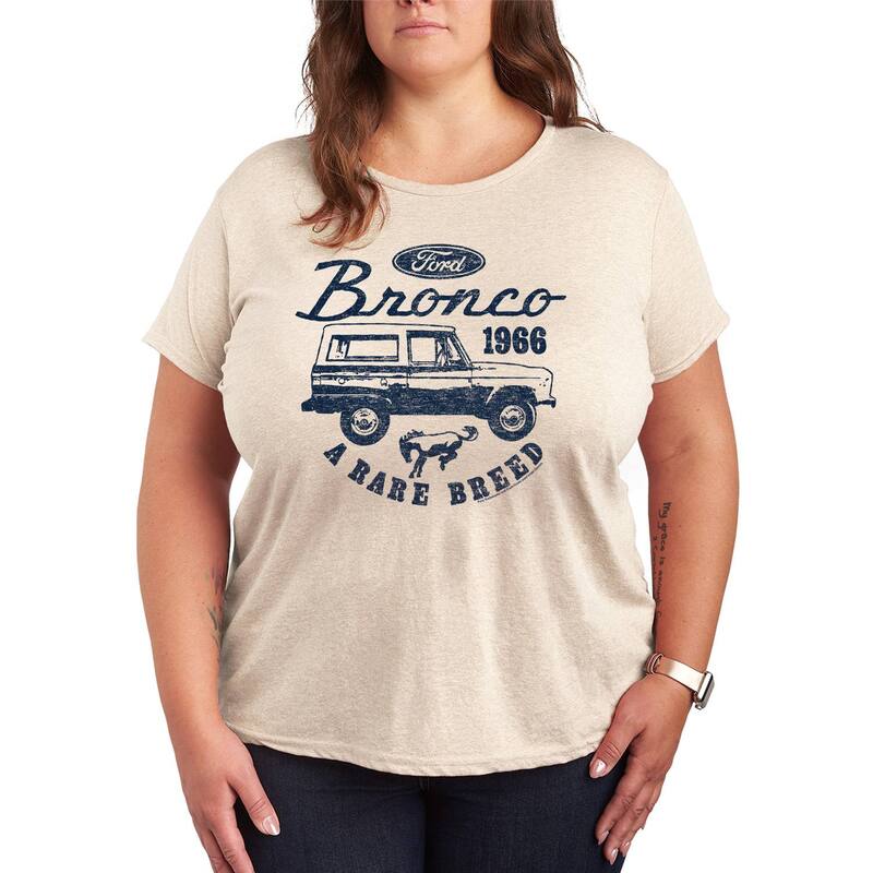 アニメキャラクター レディース トップス Tシャツ ヴィンテージ プラスサイズ グラフィック Licensed Character Plusize Ford Vintage Bronco Rare Breed Graphic Tee Beige ベージュ
