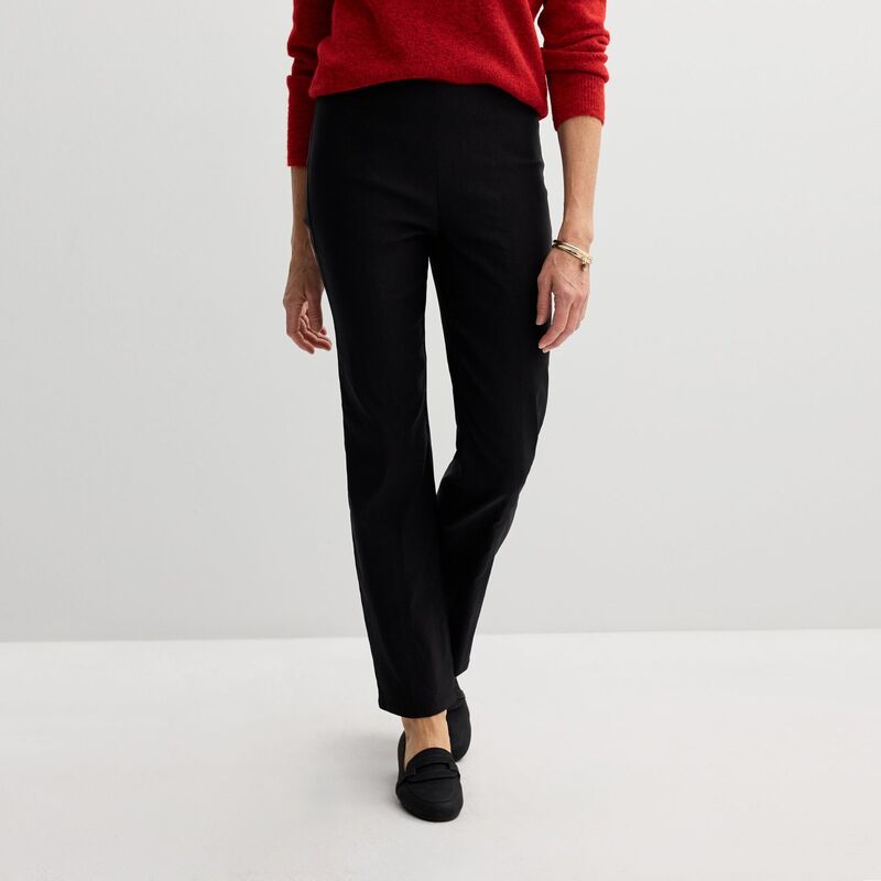 クロフト＆バロー レディース ボトムス カジュアルパンツ ストレート Women's Croft & Barrow Seamed Straight Leg Pull-On Pants Mineral Black ブラック
