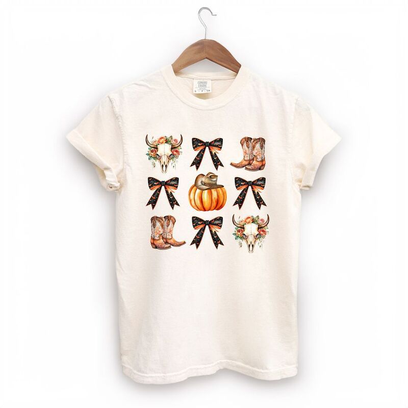 Simply Sage Market レディース トップス ティーシャツ Simply Sage Market Coquette Western Halloween Chart Garment Dyed Tees Ivory 象牙色 トップス-レディースファッション