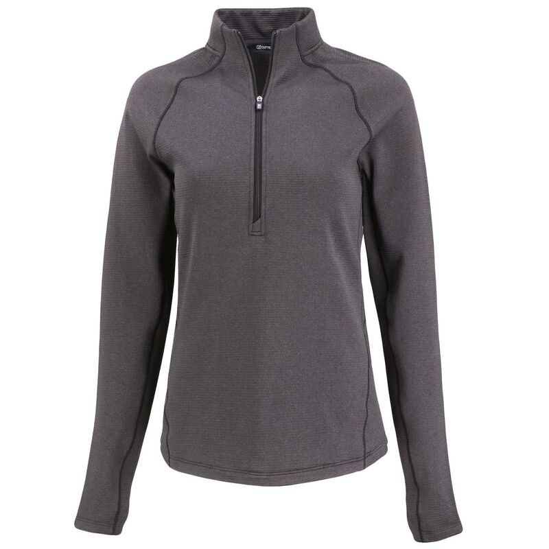 カッターアンドバック レディース アウター ジャケット・ブルゾン ハーフジップ フリース Cutter \u0026 Buck Peshastin Fleece Recycled Womens Half Zipullover Black Heather ブラック