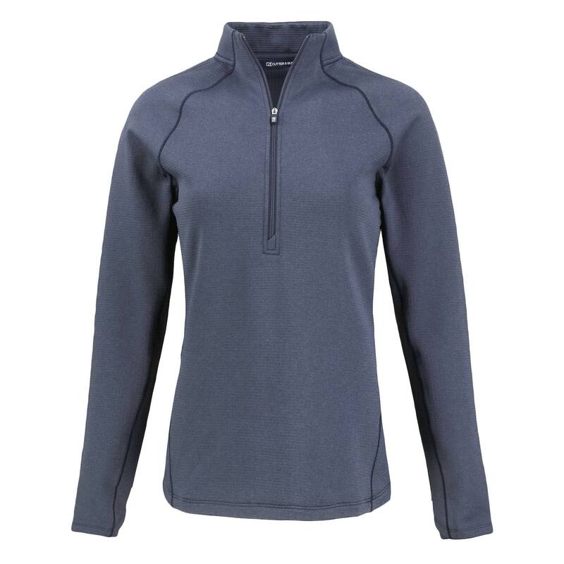 カッターアンドバック レディース アウター ジャケット・ブルゾン ハーフジップ フリース Cutter \u0026 Buck Peshastin Fleece Recycled Womens Half Zipullover Navy Blue Heather ヘザー