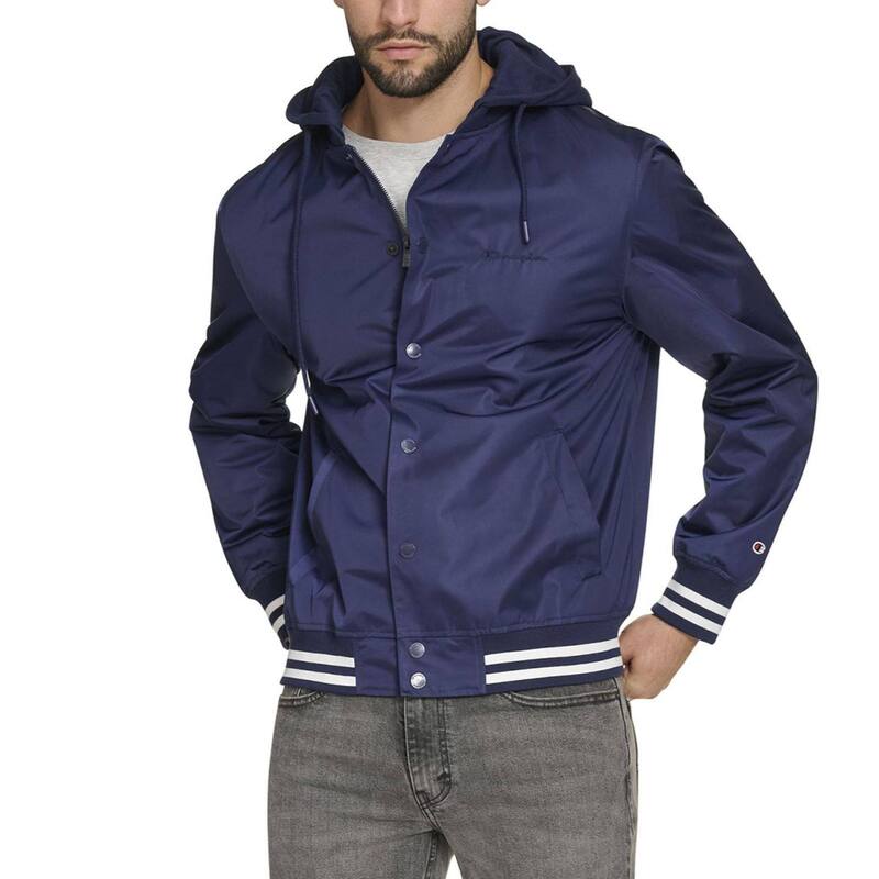 チャンピオン メンズ アウター ジャケット・ブルゾン Men Champion Hooded Varsity Jacket Peacoat