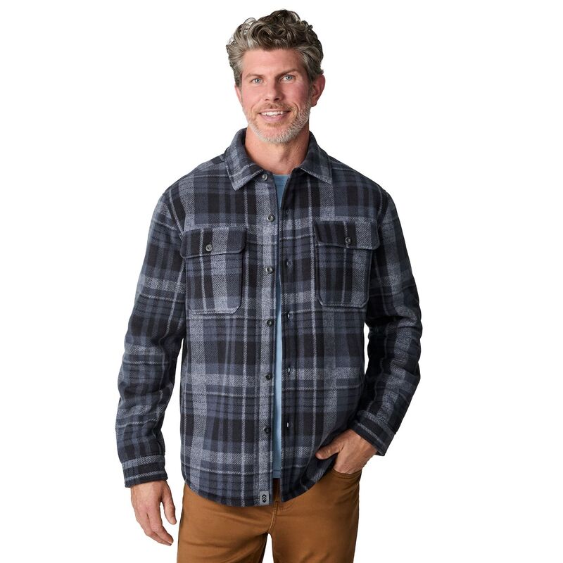 フリー カントリー メンズ アウター ジャケット・ブルゾン スエード フリース Free Country Men's Mountain Ridge Sueded Chill Out Fleece Jacket Charcoal Plaid チャコール