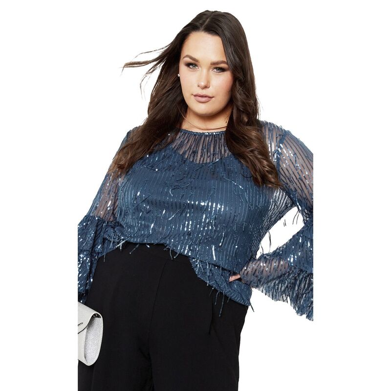 アベニュー レディース トップス シャツ プラスサイズ Avenue Women's Plusize Nouveau Nights Top Teal ティール