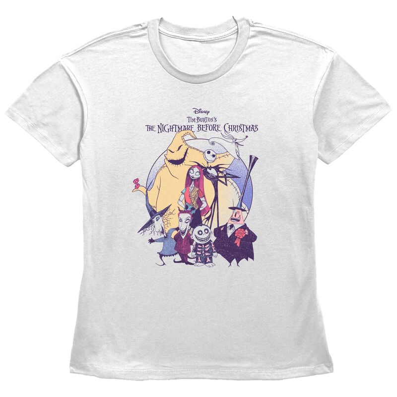 ディズニー レディース トップス Tシャツ グラフィック Disney's The Nightmare Before Christmas Juniors' Scary Group Graphic Tee White ホワイト