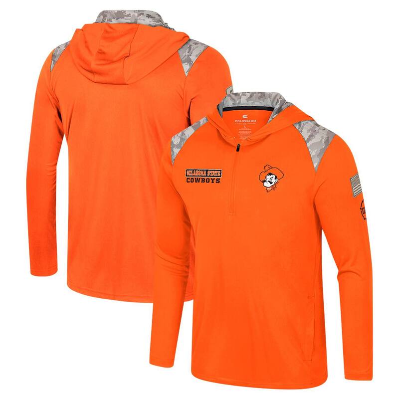 コロシアム メンズ トップス Tシャツ パーカー ジャケット Men's Colosseum Orange Oklahoma State Cowboys OHT Military Appreciation Quarter-Zip Hoodie Jacket Oks Orange オレンジ