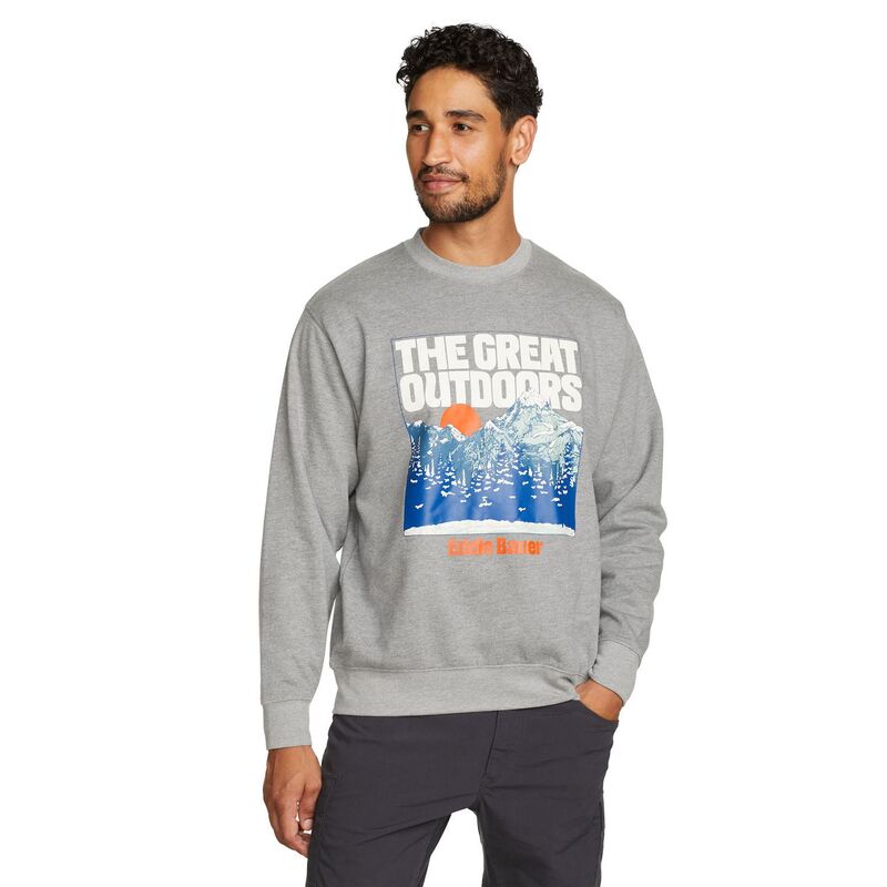エディー バウアー メンズ トップス Tシャツ スウェット グラフィック Men's Eddie Bauer Mountain Crew Graphic Sweatshirt Medium Heather Gray グレー