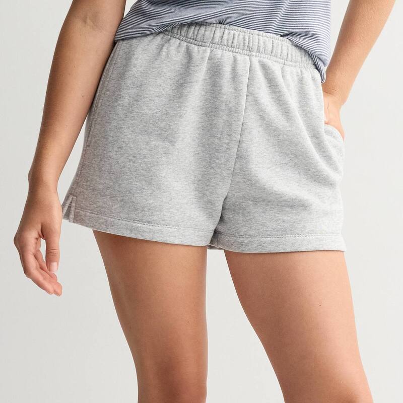 エスオー レディース ボトムス ハーフパンツ・ショーツ ショートパンツ フリース Juniors' SO Foldover Fleece Shorts Gray Fox Heather グレー