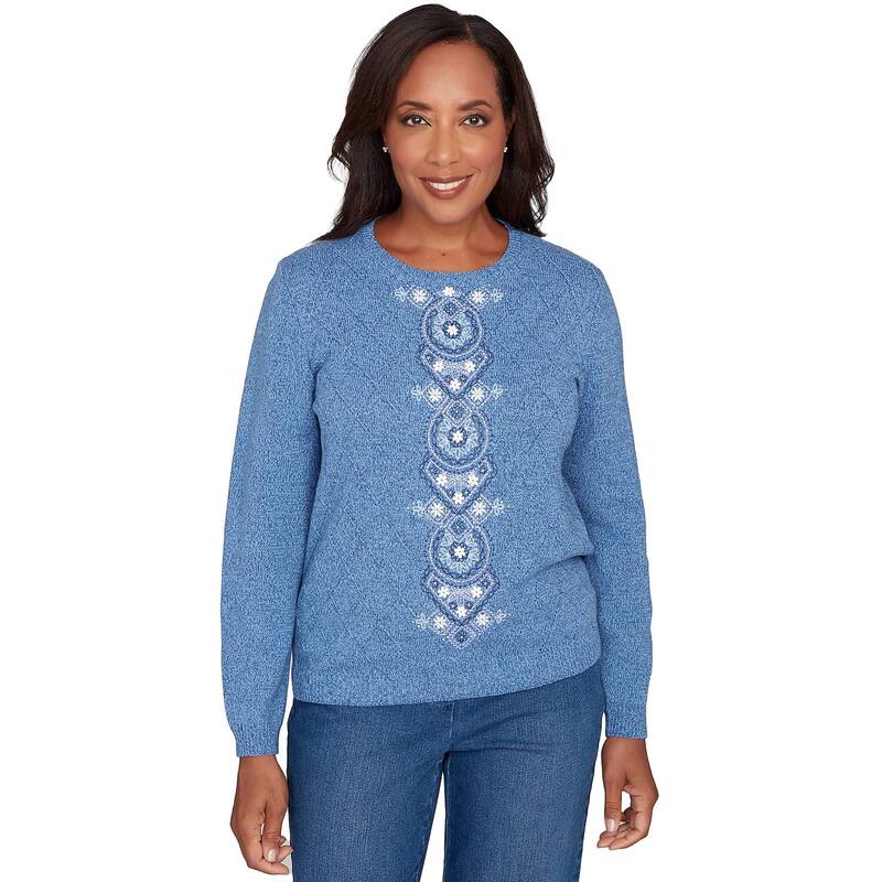 アルフレッド ダナー レディース アウター ニット・セーター Women's Alfredunner Center Embroidery Accent Sweater Blue ブルー 12,236円