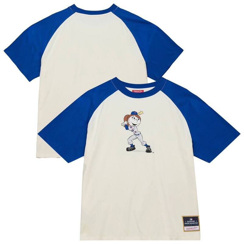 ミッチェル&ネス レディース トップス Tシャツ Women's Mitchell & Ness Cream New York Mets Boyfriend Raglan T-Shirt Met Beige ベージュ