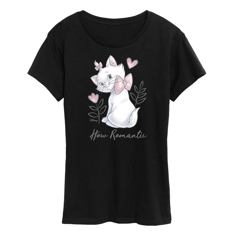 ディズニー レディース トップス Tシャツ グラフィック Disney's The Aristocats Women's Romantic Graphic Tee Black ブラック
