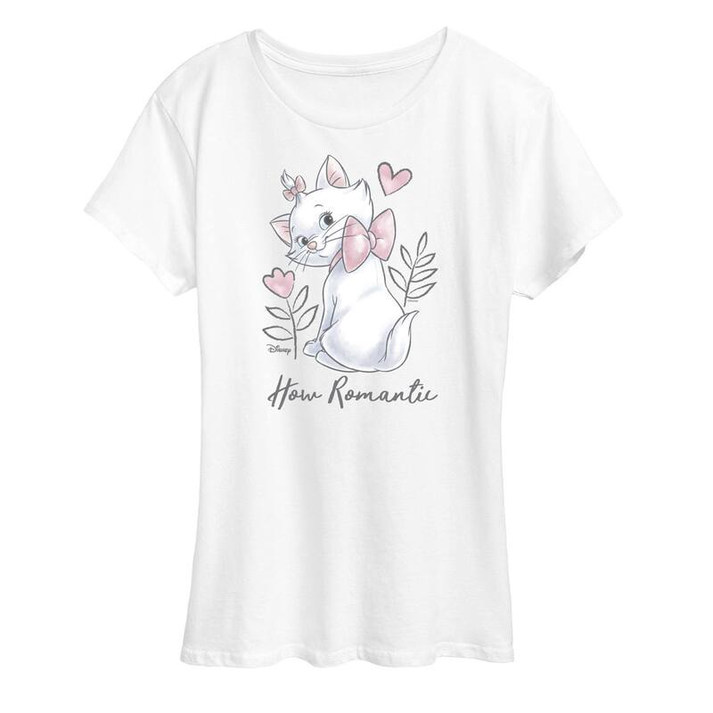 ディズニー レディース トップス Tシャツ グラフィック Disney's The Aristocats Women's Romantic Graphic Tee White ホワイト